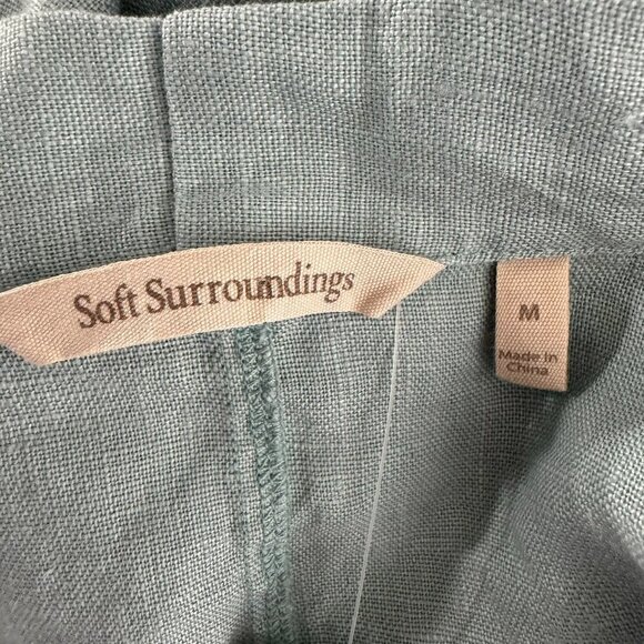 Soft Surroundings Grove Linen Jacket Medium Gray Mist Seafoam NWT CJ-1815 - Picture 9 of 10